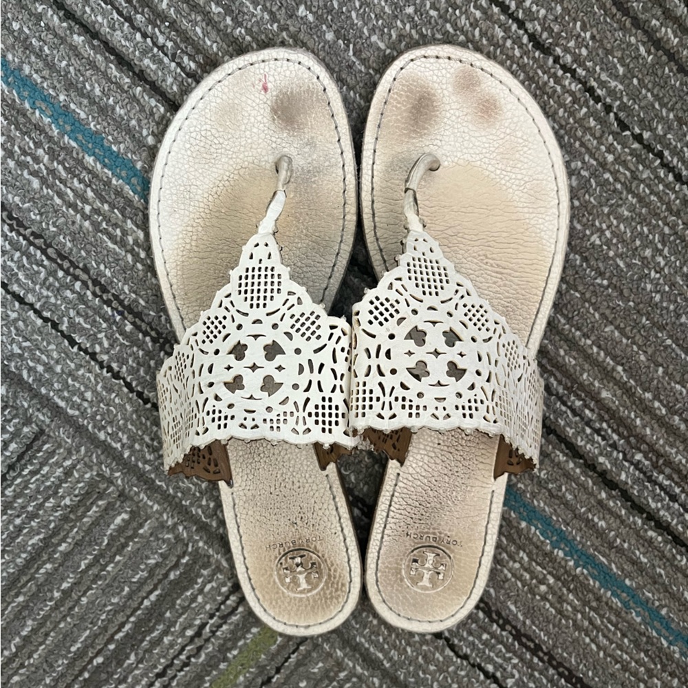 Tory Burch White Sandals